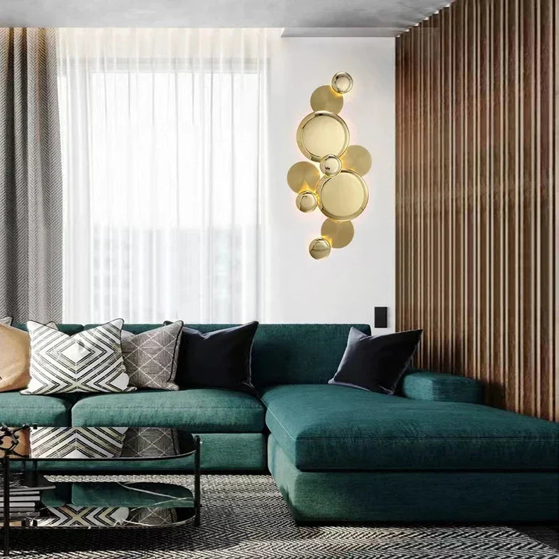 أباليق جدارية معدنية كبيرة ذهبية من DecorBites™ مصابيح LED إضاءة منزلية فاخرة عصرية