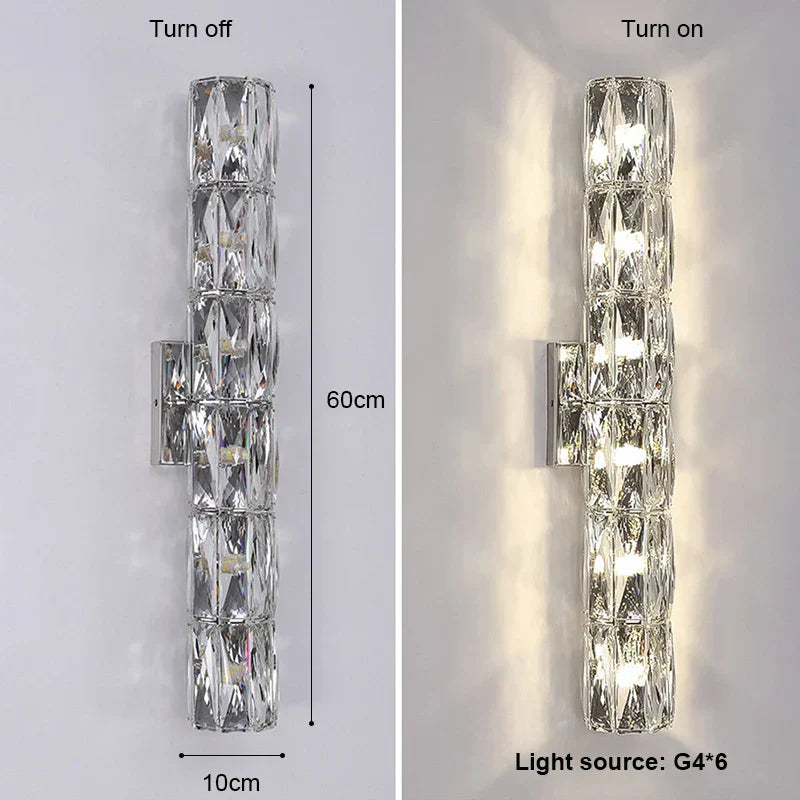 مصباح حائط LED من كريستال K9 من DecorBites™: شمعدانات نورديك عصرية فاخرة لإضاءة المنزل