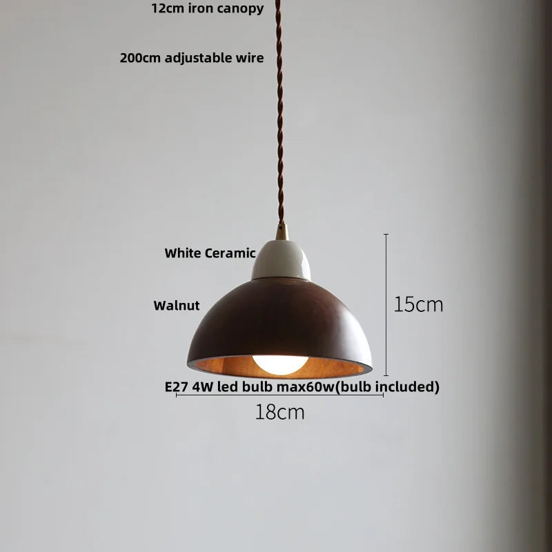 مصباح معلق DecorBites™ سيراميك بتصميم عين الجمل مع LED، مصباح تعليق قابل للتعديل