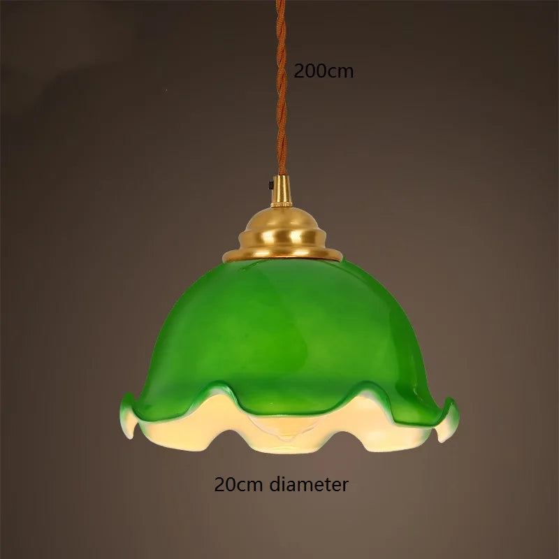 مصباح قلادة DecorBites™ LED الزجاجي الأخضر للمنزل والمطعم والبار والديكور على طراز الدور العلوي.