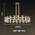 DecorBites™ Crystal Black Gold Luxury LED Hanging Pendant Light for Living Room