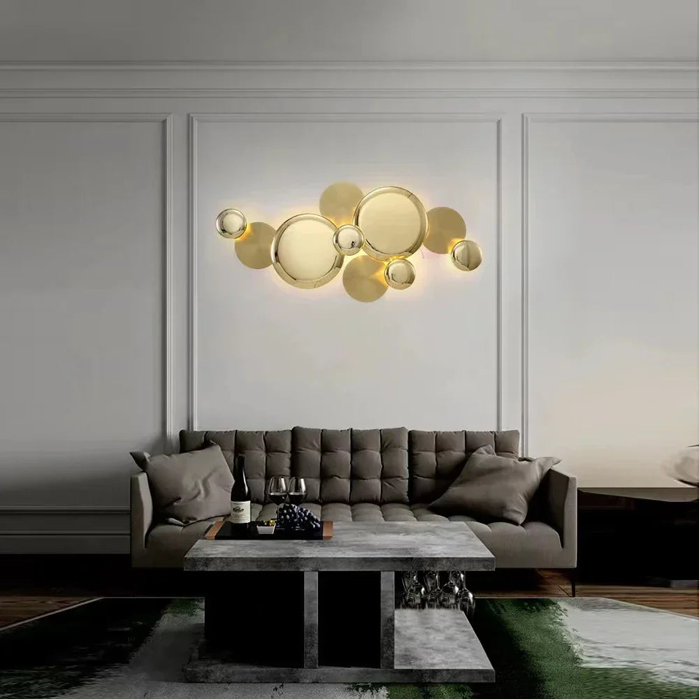 أباليق جدارية معدنية كبيرة ذهبية من DecorBites™ مصابيح LED إضاءة منزلية فاخرة عصرية