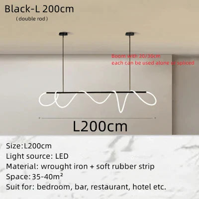 DecorBites™ Circle Note Linear Light: Modern Minimalist Nordic Pendant Lamp for Bedroom, Living Room