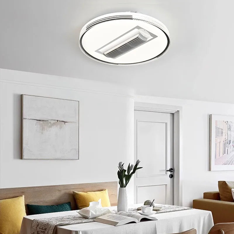 DecorBites™ Crystal Bladeless Ceiling Fan Chandelier with LED Light, Silent Ventilator