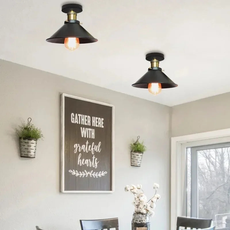 Black Vintage Multi-Head Metal Pendant Light