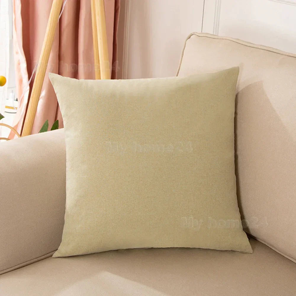 DecorBites™ Cotton Linen Pillow Cover Set for Home Decor - Plain Cushion Covers
