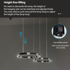 Modern Ring LED Pendant Light in Black or White