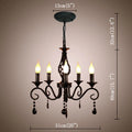 DecorBites™ Crystal Black Chandelier: Elegant Iron Ceiling Light for Bedroom, Dining Room, Study & Children's Room