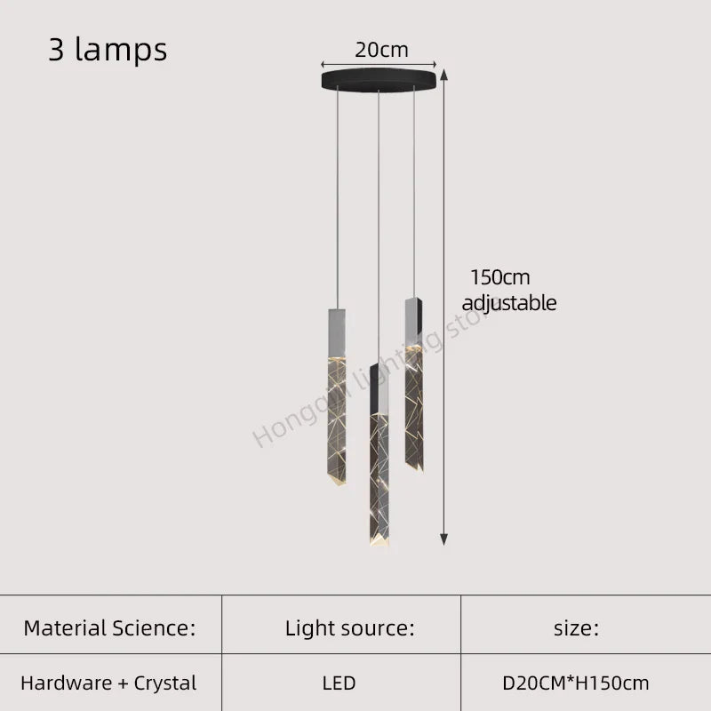 ثريا كريستال ذهبية على شكل درَج من DecorBites™ إضاءة LED متدلية فاخرة إضاءة داخلية فاخرة