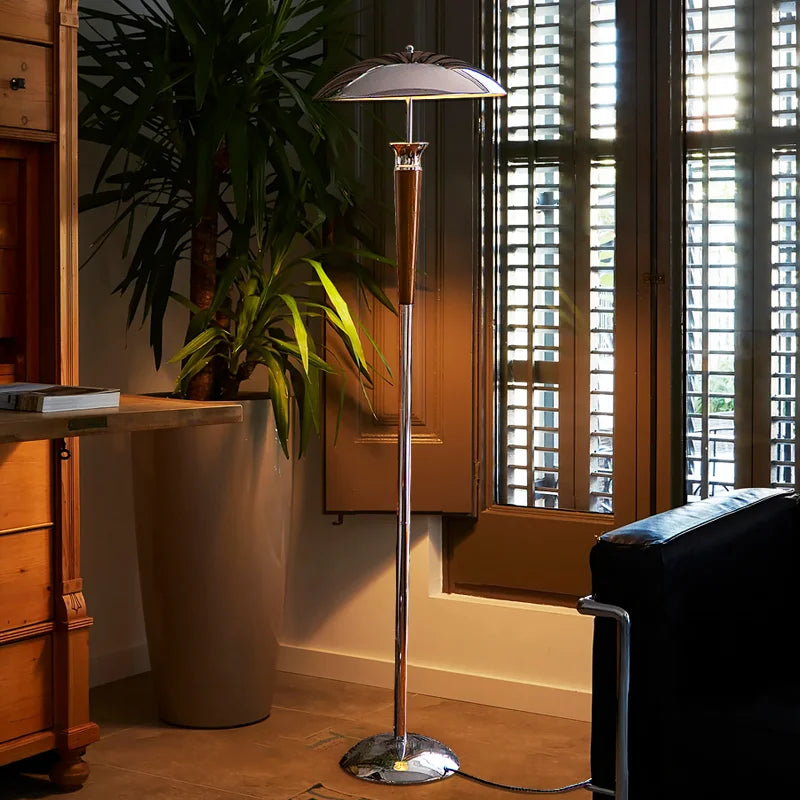 DecorBites™ Industrial Desk Lamp Medieval Style Wood/Iron LED Floor Lamp