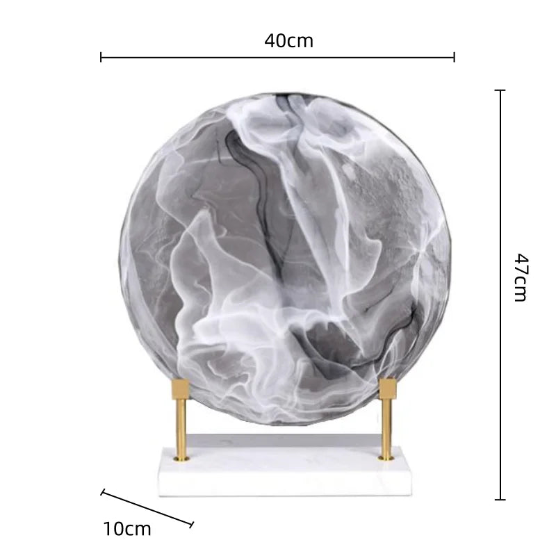 DecorBites™ Geometric Disk Marble Clear Glass Cake Craft Home Decor Figurines