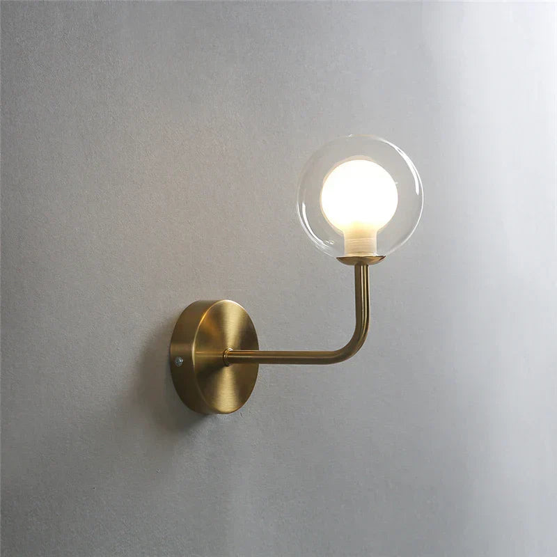 DecorBites™ Glass Ball Metal Bend Wall Lamp for Living Room Bedroom, Nordic Retro Design