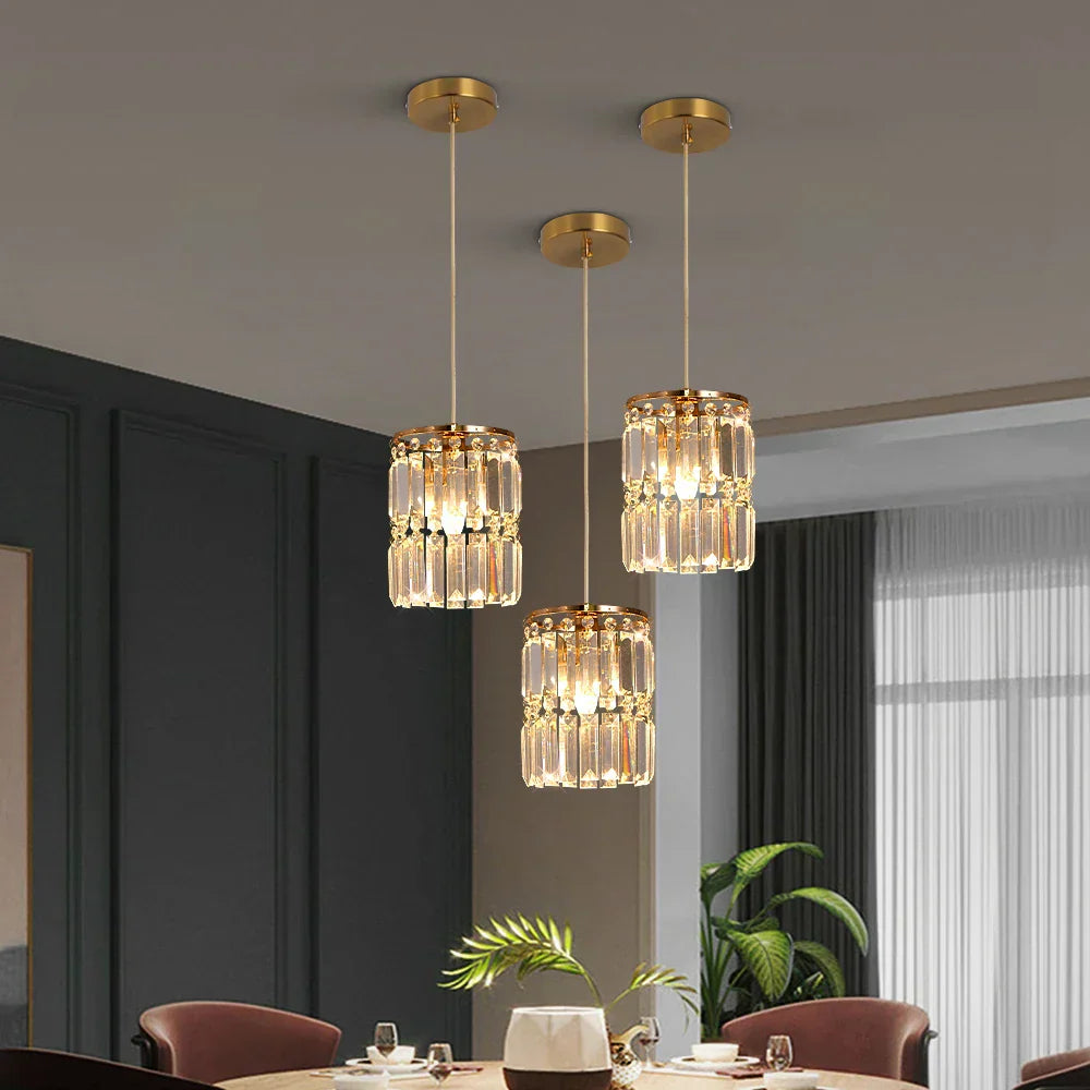 ثريا LED نحاسية كريستالية من DecorBites™ مصباح سقف فاخر حديث