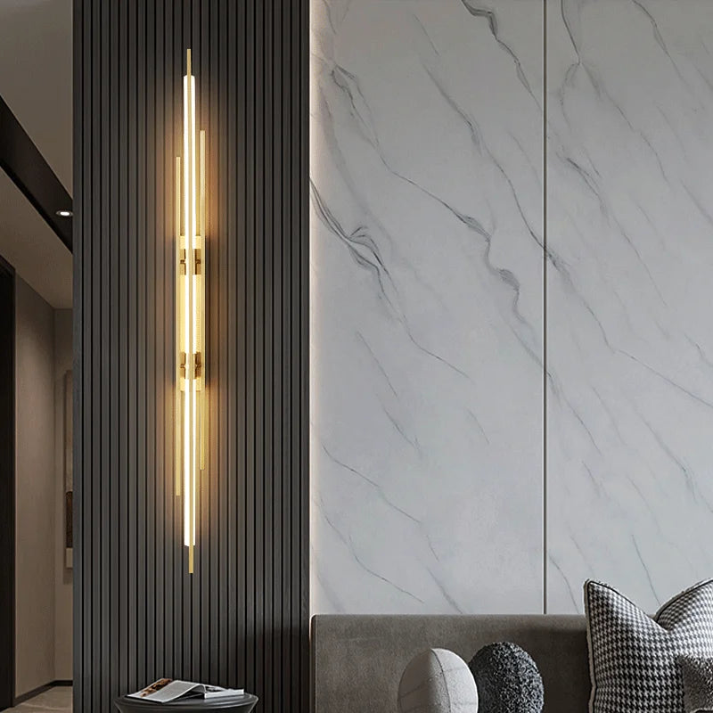 مصباح حائط LED طويل من ديكور بايتس™ لغرفة النوم وغرفة المعيشة وغرفة الطعام والعلية، شمعدانات حائط حديثة