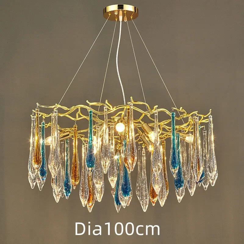 DecorBites™ Bird's Nest Crystal LED Chandelier: Modern Bubble Pendant Light for Living Room & Bedroom.