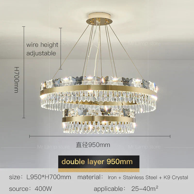 DecorBites™ Crystal Butterfly Living Room Lamp: Luxury Postmodern Dining Room Lighting