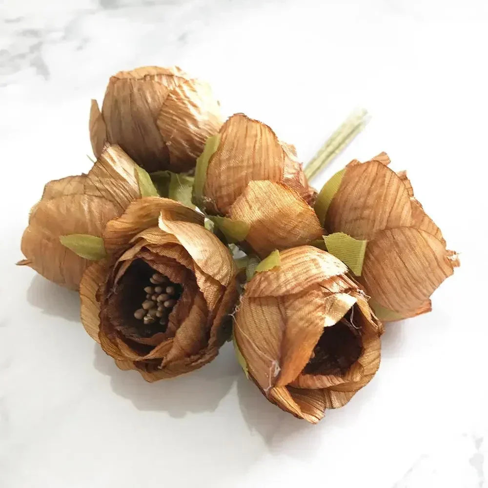 DecorBites™ Gold Hybrid Flower Cherry Stamen Berries Bundle لتزيينك بنفسك