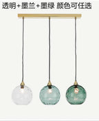 Nordic Water Grain Colored Glass Globe Pendant Light