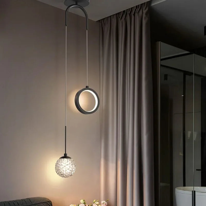 DecorBites™ Gold Ring LED Pendant Light for Ceiling Luxury Decor in Living Room