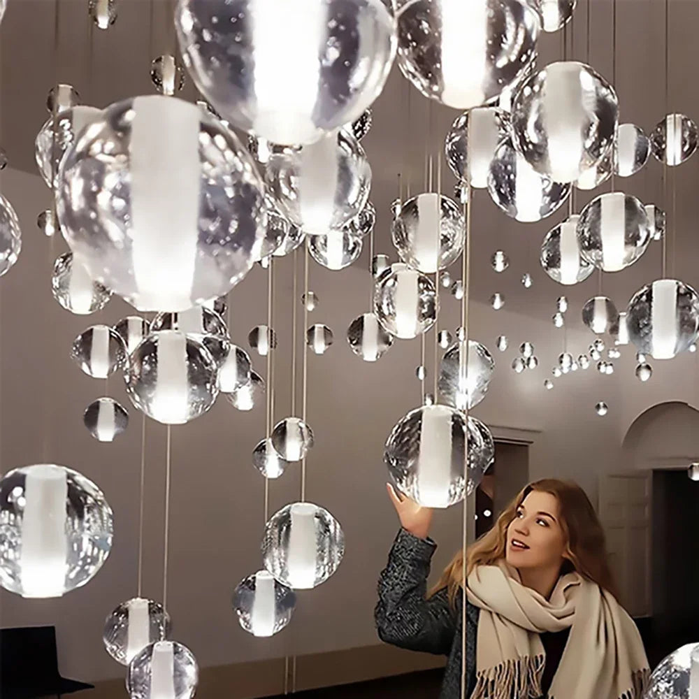 DecorBites™ Crystal Ball LED Chandelier Pendant Light for Living Room Kitchen Lighting