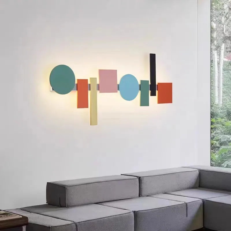 DecorBites™ Geometric Flush Mount Macaron Lamp for Living Room Bedside Lighting