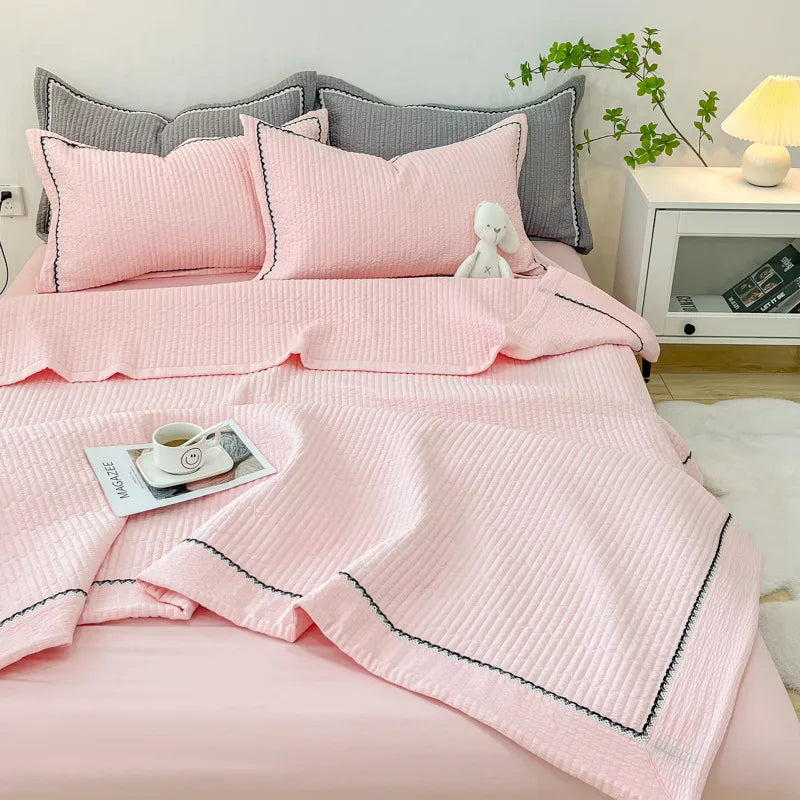 طقم لحاف صيفي منسوج من خيوط الفقاعات الكورية من DecorBites™