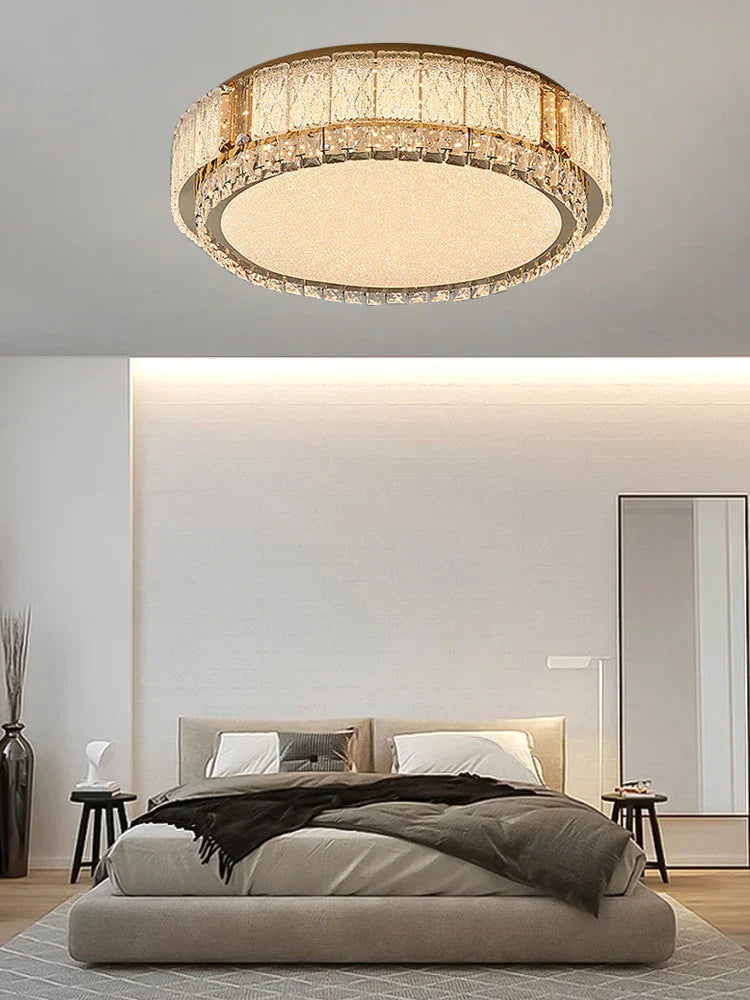 DecorBites™ مصباح سقف كريستال زجاجي LED تركيبات إضاءة ديكور منزلي حديثة وبسيطة