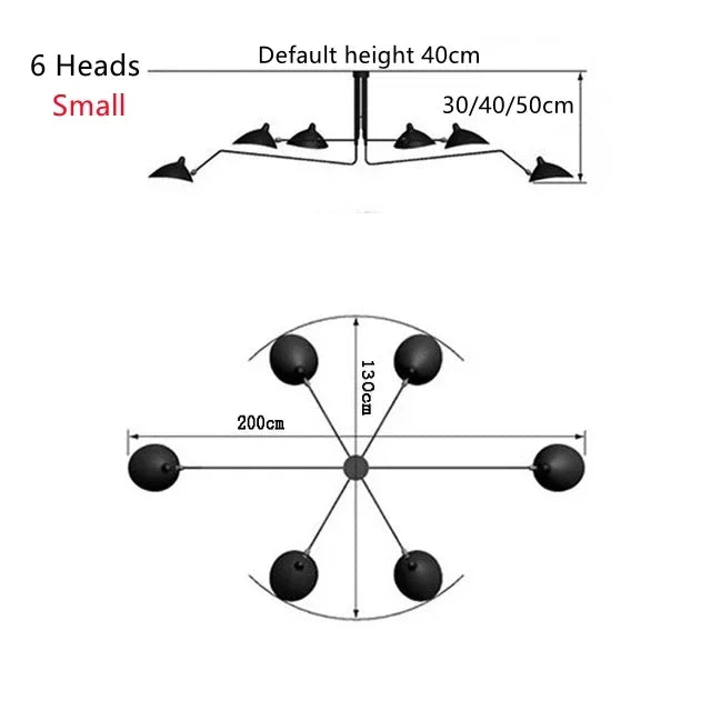 Nordic Spider Multi-Head Metal Pendant Light