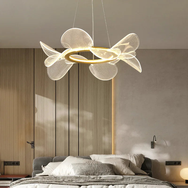ثريا زهور LED من DecorBites™: مصباح معلق أكريليك فاخر للمعيشة الحديثة، غرفة النوم، المطبخ، غرفة الطعام