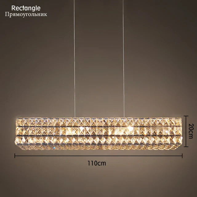 ثريا ذهبية بتصميم حلقة كريستال K9 مع إضاءة LED من DecorBites™ لديكور المنزل