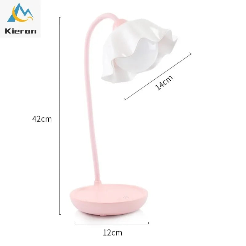 مصباح أرضي لوتس DecorBites™: مصباح مكتب LED حديث لغرفة النوم والدراسة وغرفة المعيشة