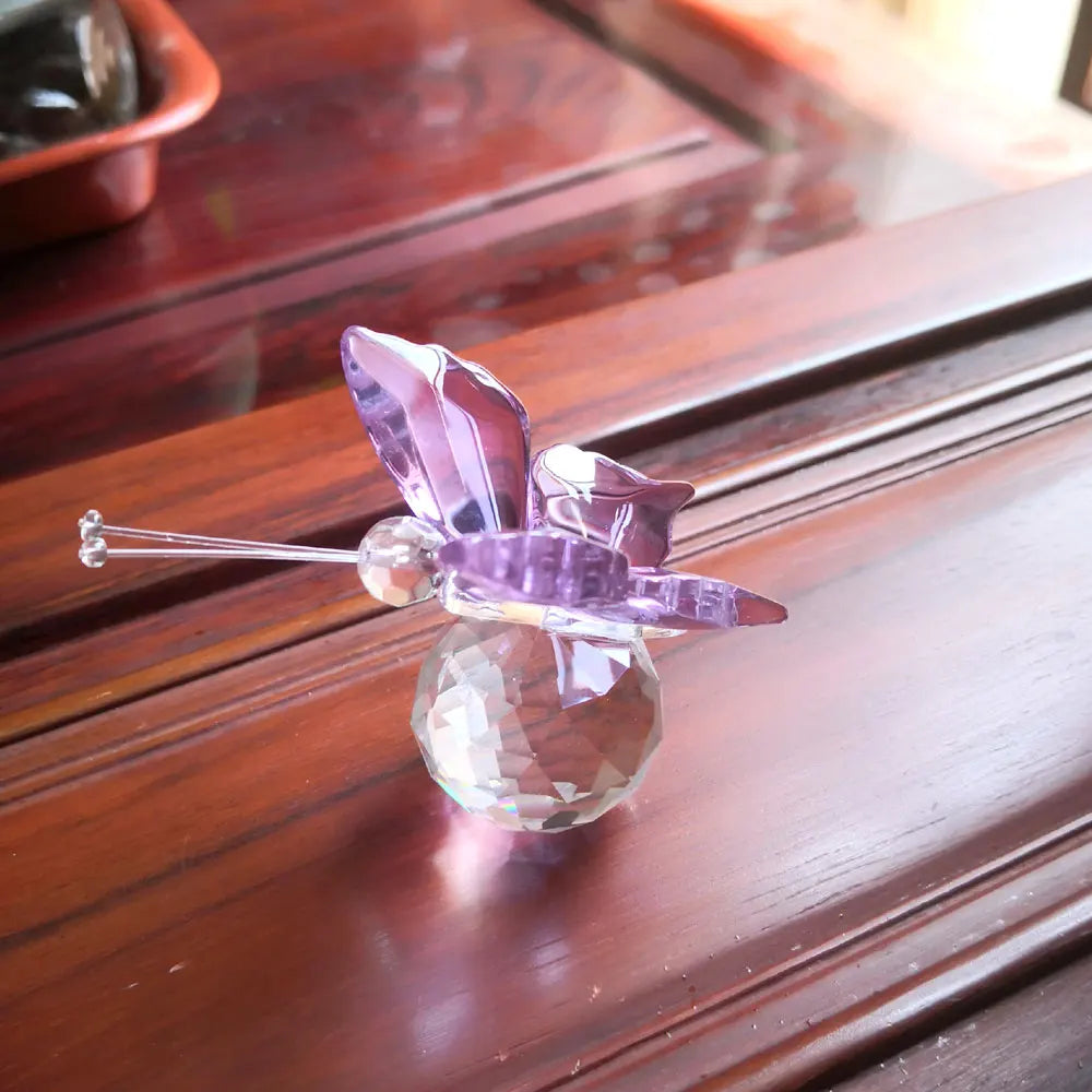 DecorBites™ Crystal Butterfly Figurine Glass Paperweight Sculpture Christmas Decor Gift