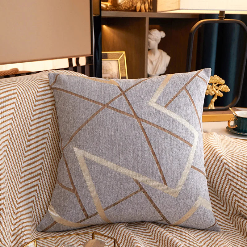 DecorBites™ Geometric Chenille Cushion Cover 45x45 Comfortable Luxury Home Decor
