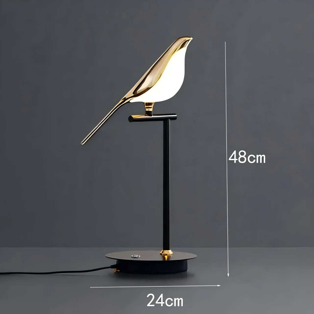 Modern Magpie Bird Pendant Light in Iron Finish