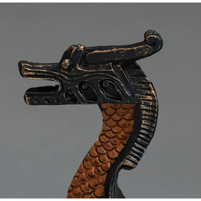 DecorBites™ Dragon Boat Incense Holder: Retro Chic Hand Carved Censer for Trendsetting Home Decor