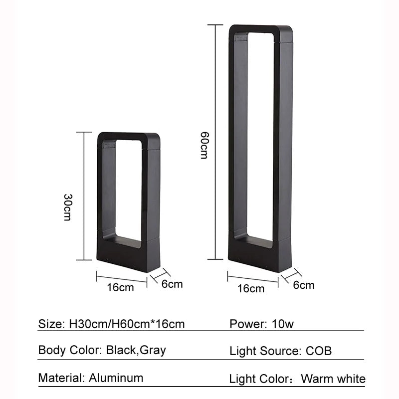 DecorBites™ 10W LED Garden Light IP65 Waterproof Modern Aluminum Lawn Lamp