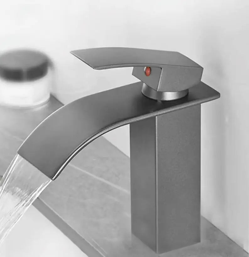 DecorBites™ Robinet de salle de bain doré : Robinet mitigeur cascade en laiton or rose pour lavabo