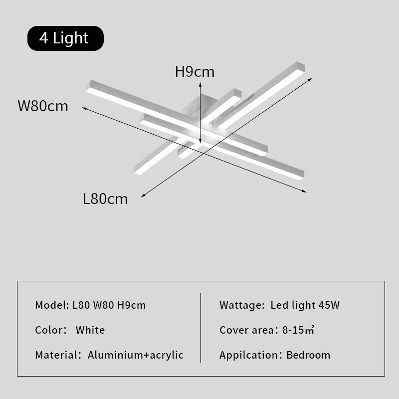 DecorBites™ مصباح سقف LED خطي لغرفة المعيشة وغرفة النوم