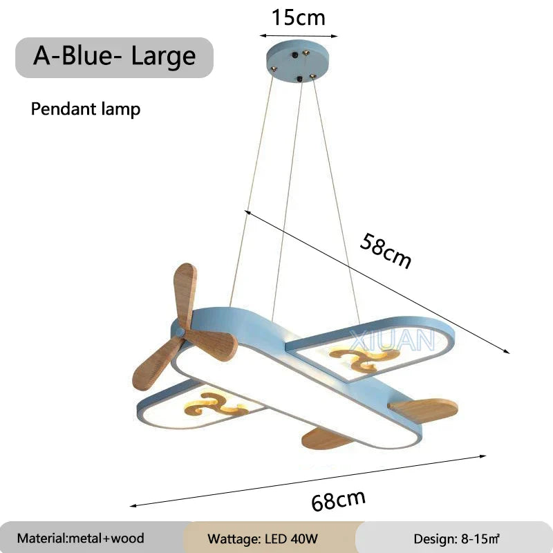 DecorBites™ Enfants Avion Suspension Bois Métal Appliques Maternelle LED