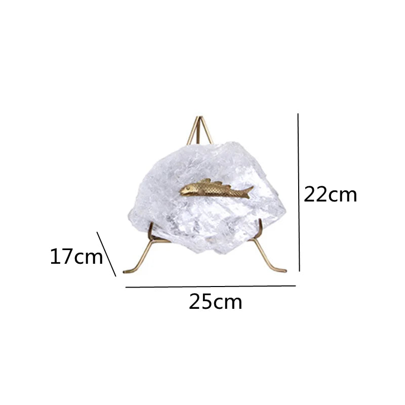 حلية كريستالية على شكل سمكة ذهبية من DecorBites™ لتزيين المنزل، تمثال معدني