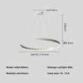 Modern Ring LED Pendant Light in Black or White