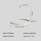 Modern Ring LED Pendant Light in Black or White