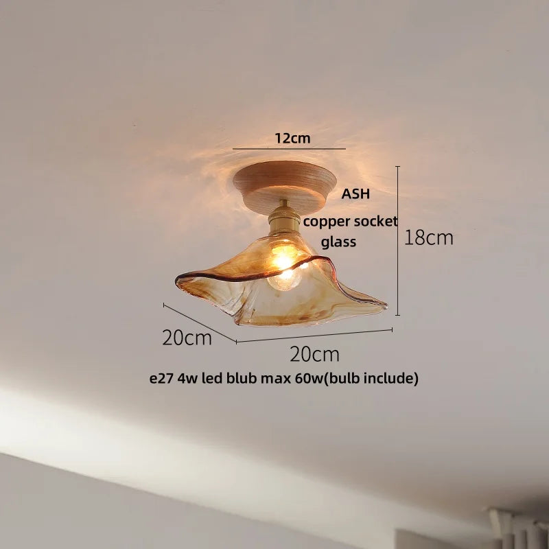 DecorBites™ Clear Glass LED Ceiling Light, Modern Nordic Bedroom Decor Ceiling Lamp