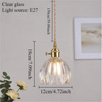 Vintage Champagne Glass Pendant Light With Iron Finish