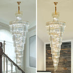 Modern Gold Crystal Staircase Pendant Chandelier