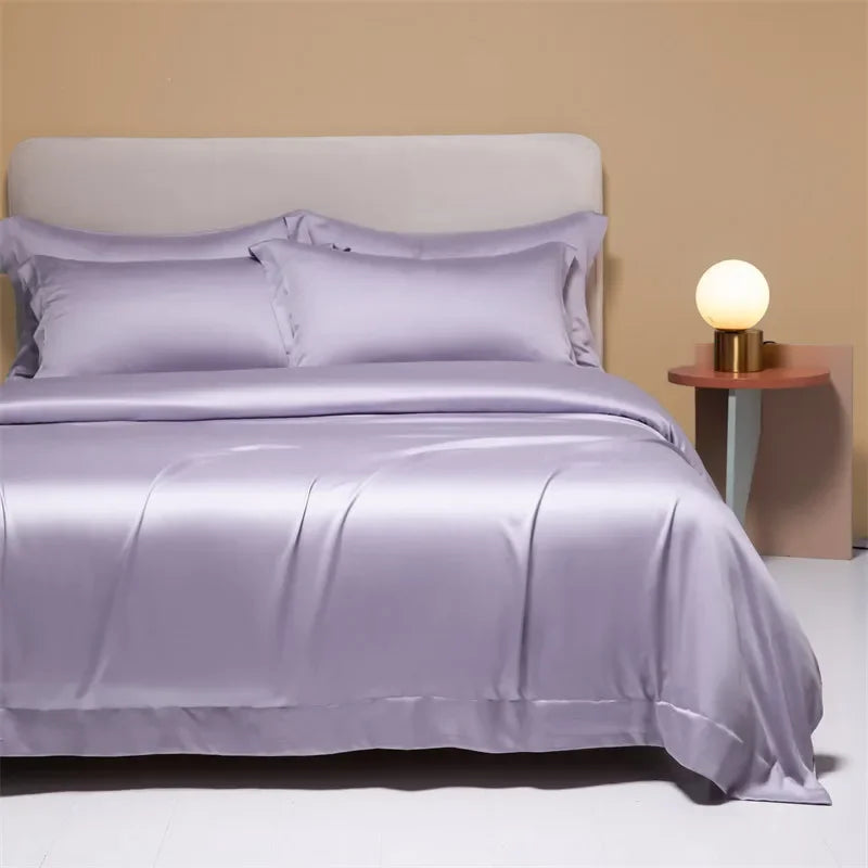 DecorBites™ طقم مفروشات من القماش الطبيعي 120S، ملاءة صيفية مبرّدة ملائمة للبشرة، مفروشات لطيفة على الجلد