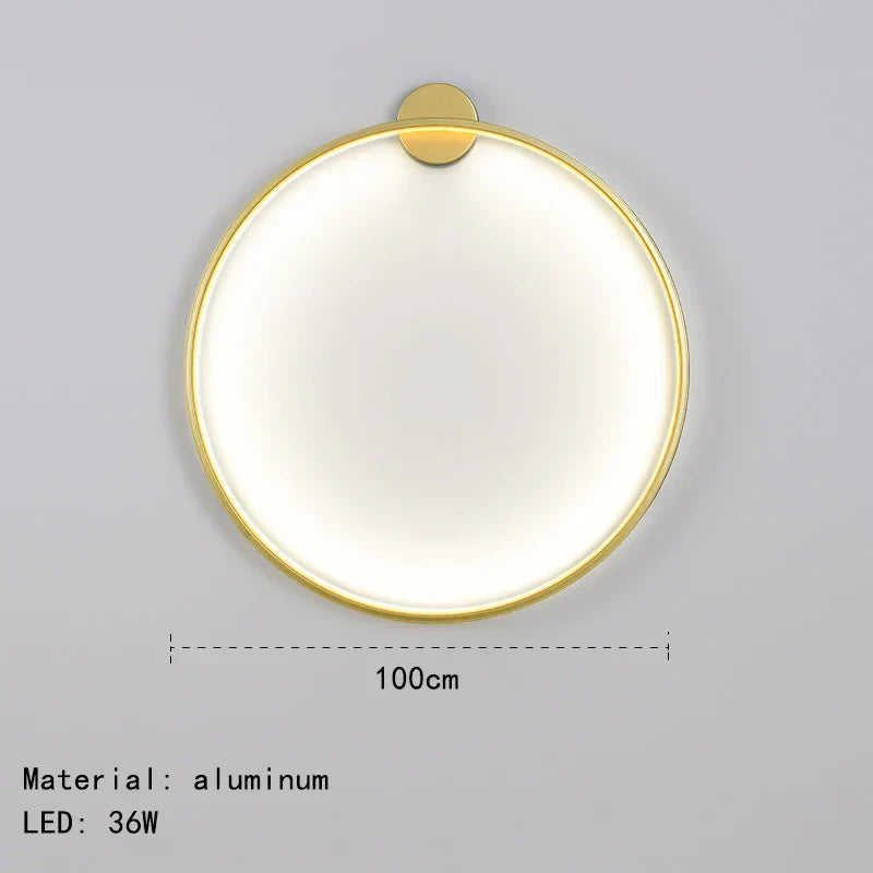 DecorBites™ مصباح حائط LED ذهبي أسود على شكل حلقة لغرفة المعيشة وغرفة النوم