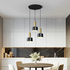 Nordic White Metal Pendant Light in Brushed Nickel