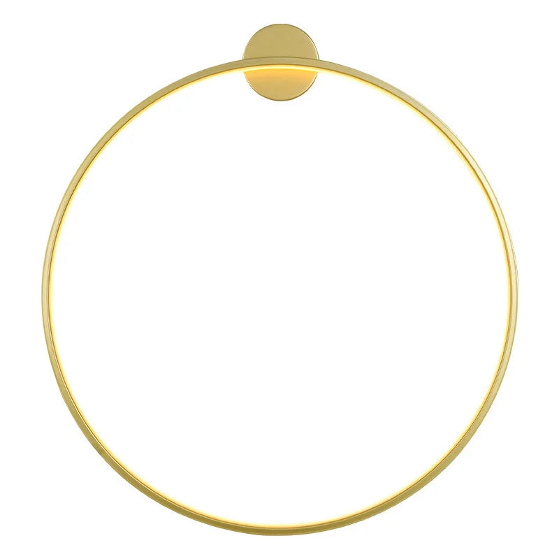 DecorBites™ مصباح حائط LED ذهبي أسود على شكل حلقة لغرفة المعيشة وغرفة النوم
