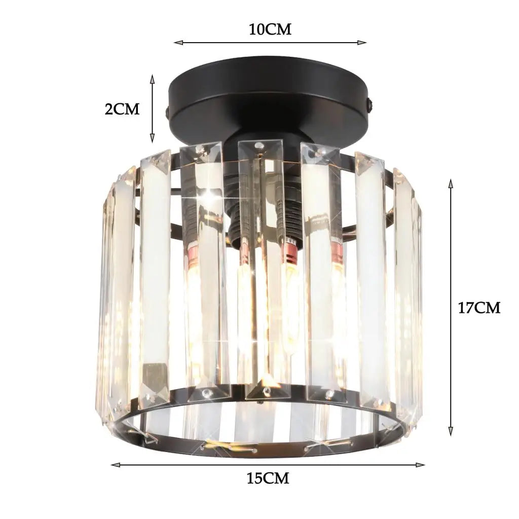 DecorBites™ Crystal Ceiling Chandelier: Modern Industrial LED Indoor Lighting Fixture